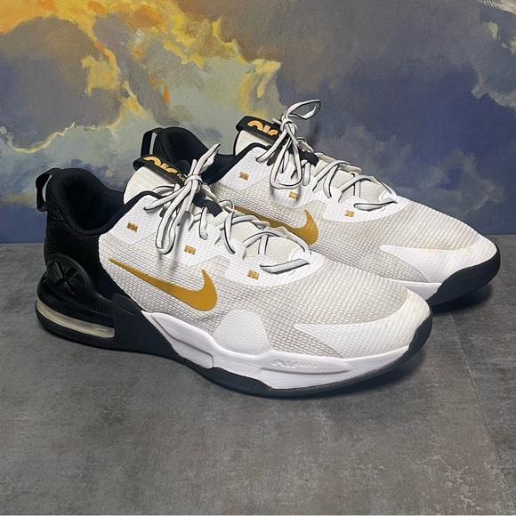 Nike Air Max Alpha Trainer 5 'White Gold Suede' DM0829-101 Men's Sneakers Sz 12 - Picture 1 of 16